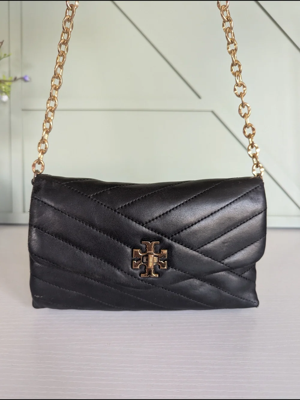 Tory Burch Kira Chevron quilted leather handbag.